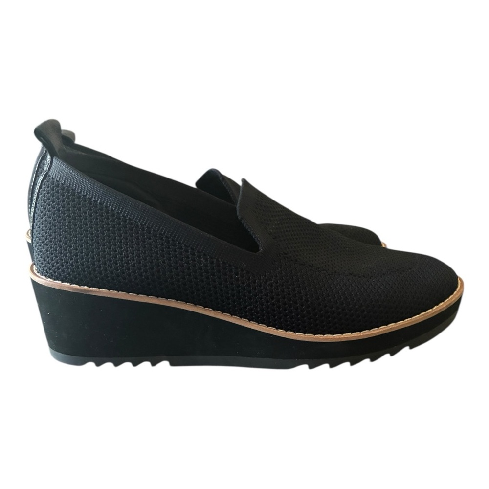 Eileen Fisher Ergos Black Recycled Stretch Knit Wedge Platform Loafers - 8 - Picture 5 of 8